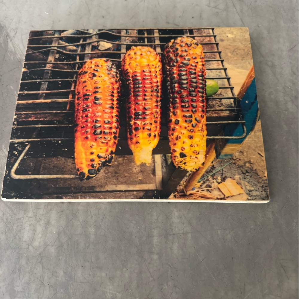 SIGNED original Wall Art Photo on wood- “grilled corn” so fun and unique🌽🌽🌽
